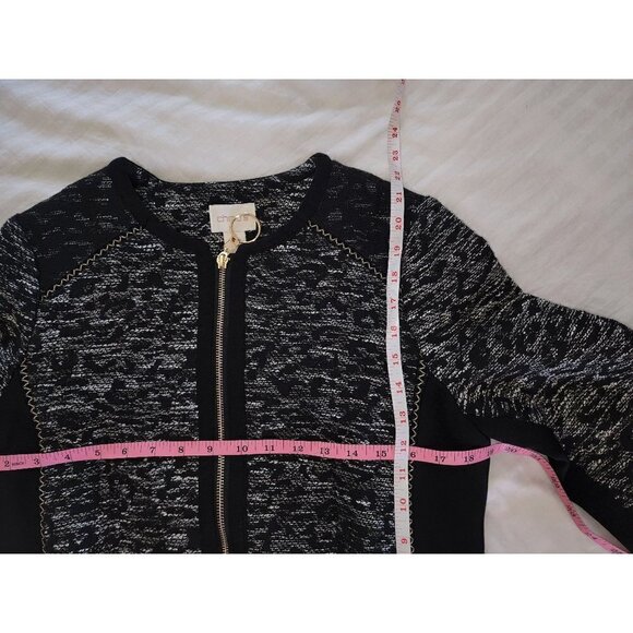 Nwt Chicos Pieced Jacquard Tweed Casual Jacket Womens size 0 - Picture 4 of 7